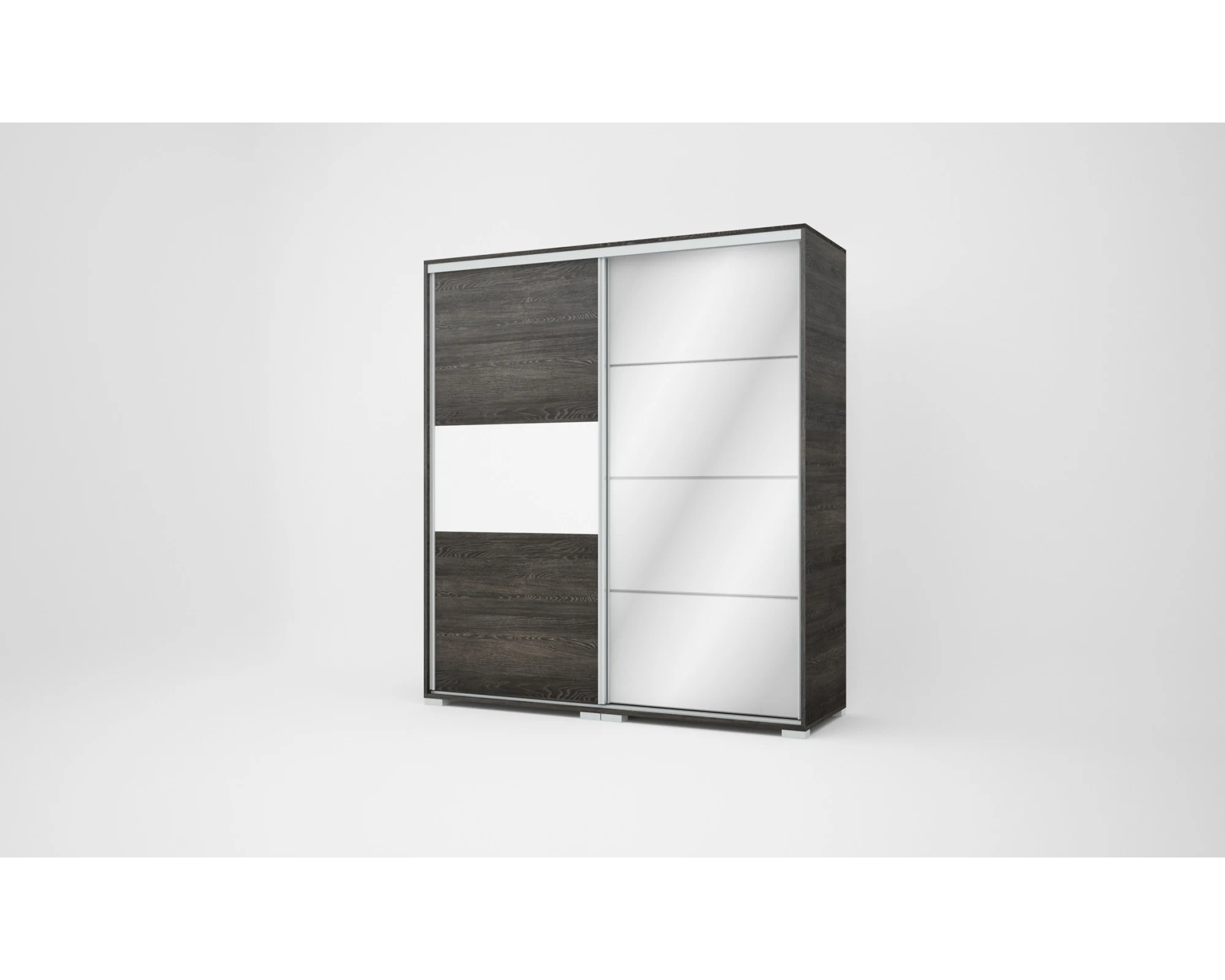 Bond magasfényű betétes tolóajtós gardróbszekrény - 200cm - Image 4