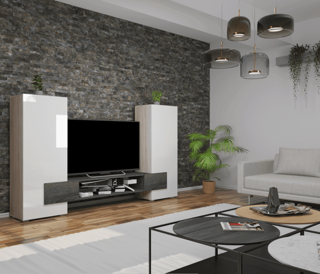 Corpus Logens 04 270 cm Sonoma-Magasfényű Fehér