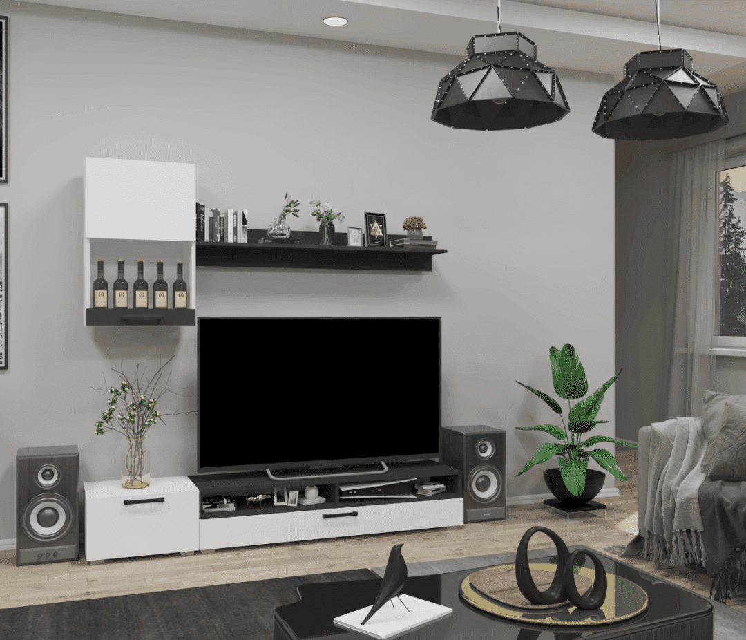 Corpus Nadin Nappali sor 188 cm Fehér-Antracit szürke