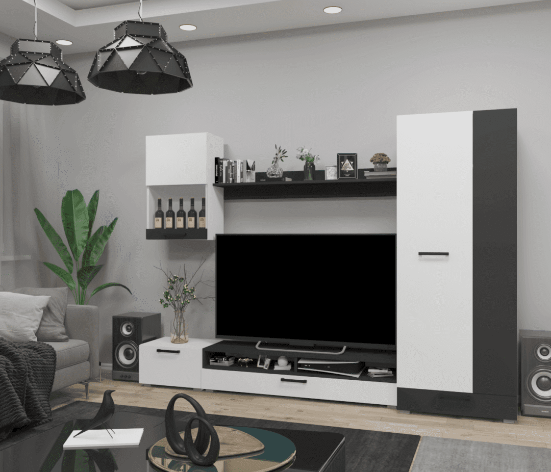 Corpus Nadin Nappali sor 258 cm Fehér-Antracit szürke