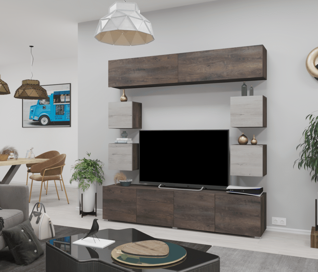 Corpus Livio 04. Nappali sor 200 cm Iszap tölgy-Ében tölgy