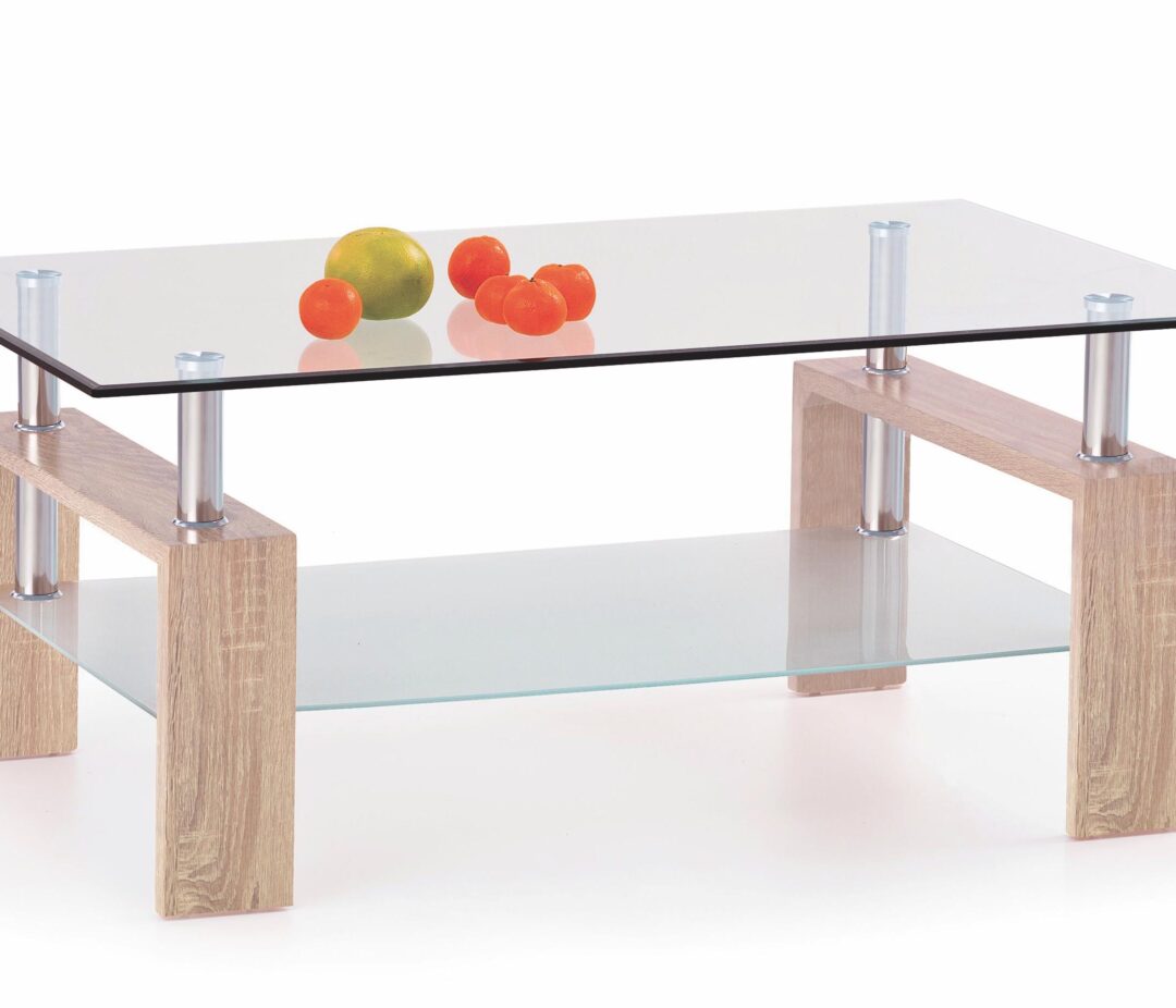 DIANA H dohányzóasztal, szín: üveg/sonoma tölgy