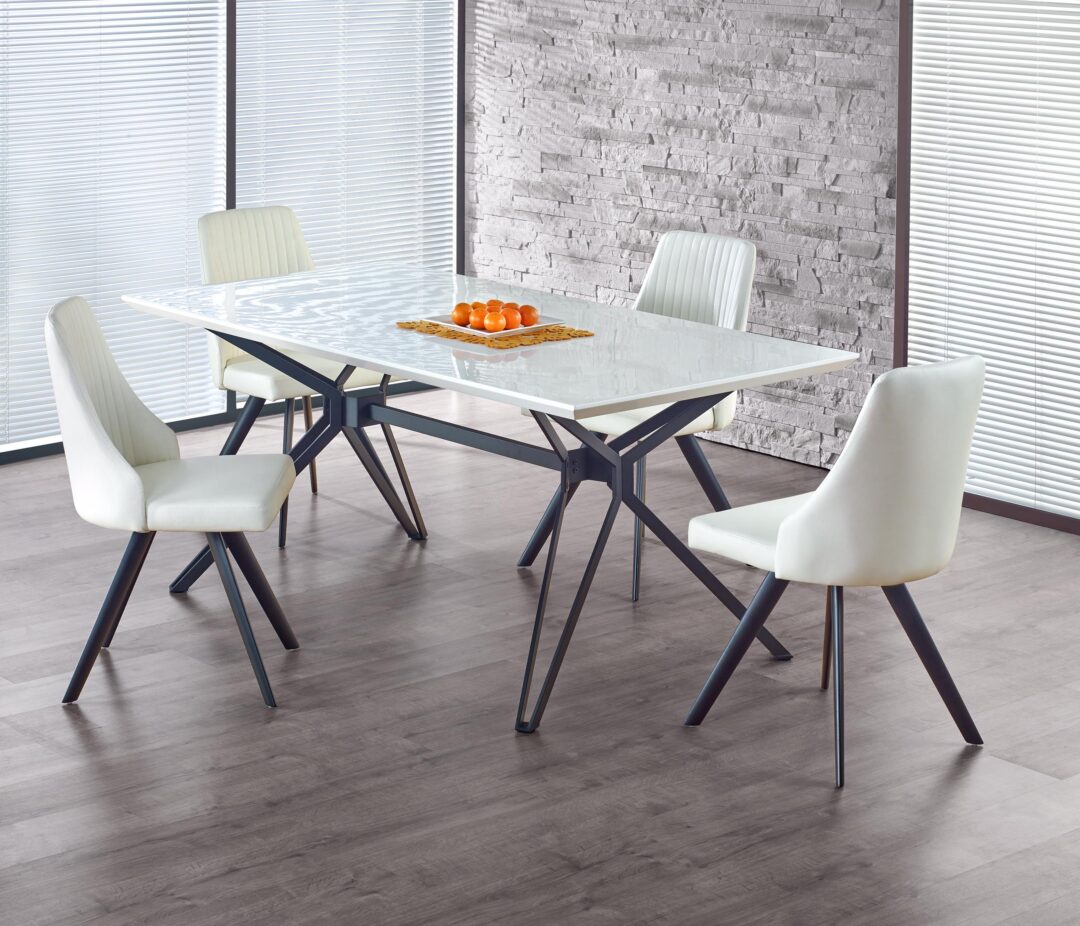 PASCAL asztal, téglalap alakú, szín: fehér/fekete