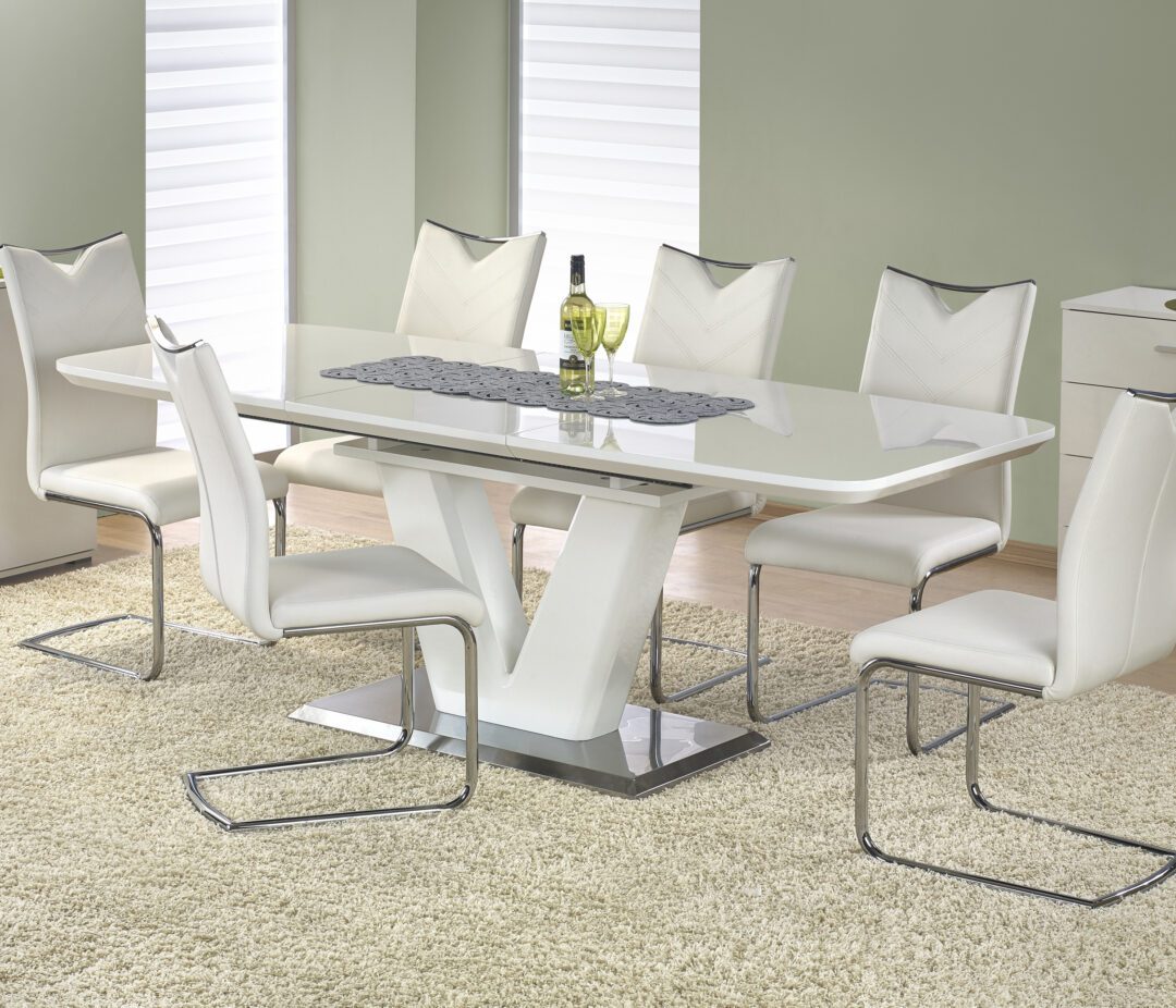 MISTRAL bővíthető étkezőasztal, téglalap alakú, szín: fehér