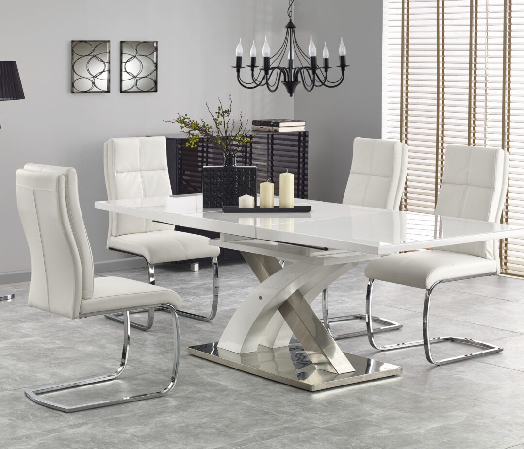 SANDOR 2 bővíthető étkezőasztal, téglalap alakú, szín: fehér