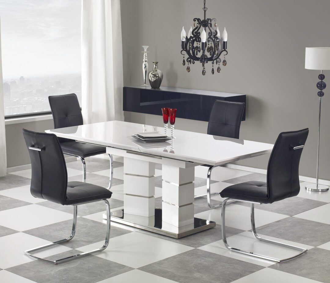 LORD bővíthető étkezőasztal, téglalap alakú, szín: fehér