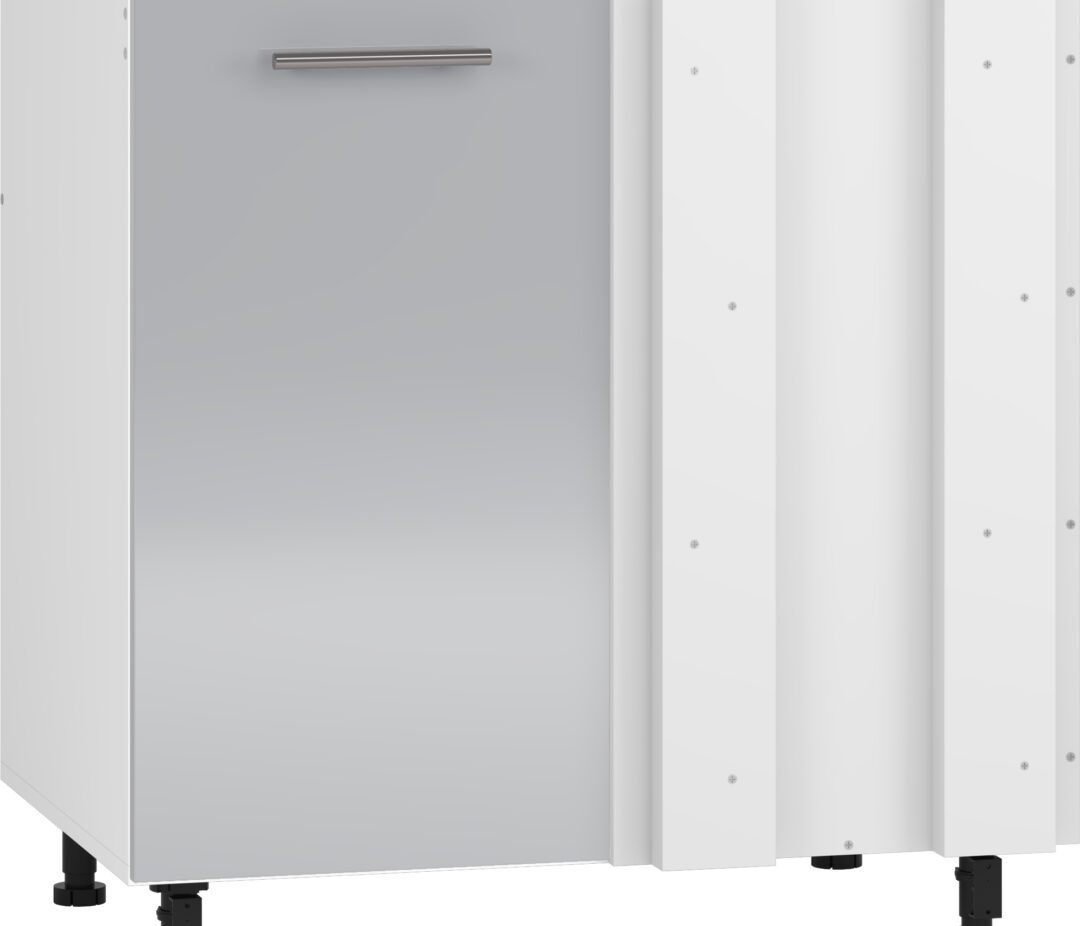 VENTO DKN-100/82 sarok mosogató szekrény, szín: fényes világos szürke/fehér