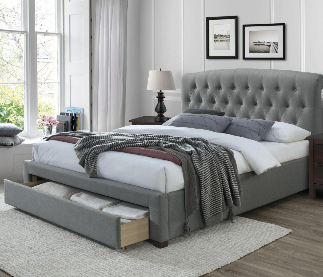 AVANTI 160 ágy, ágyneműtartóval, szín: szürke