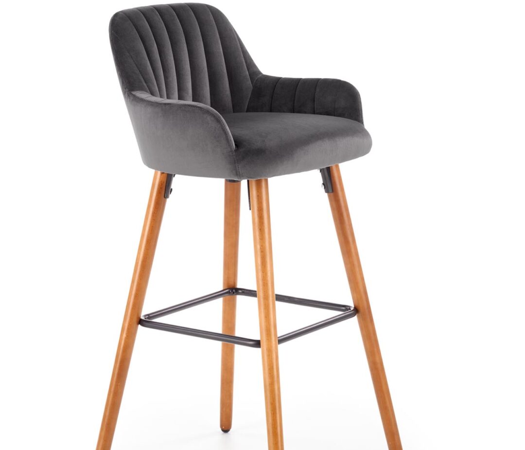 H93 bárszék, szín: szürke/dió