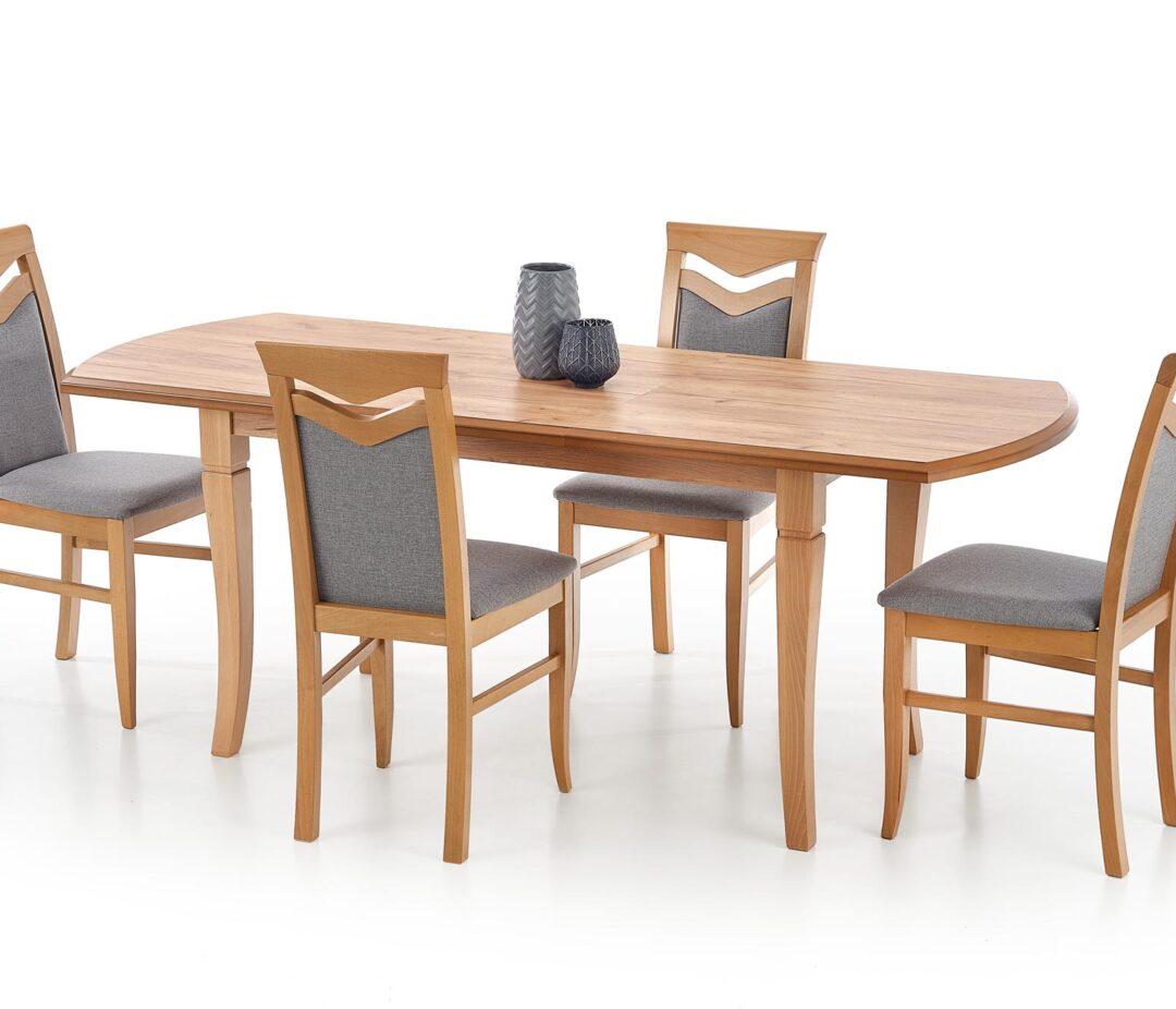 FRYDERYK 160/240 bővíthető étkezőasztal, ovális, szín: craft tölgy