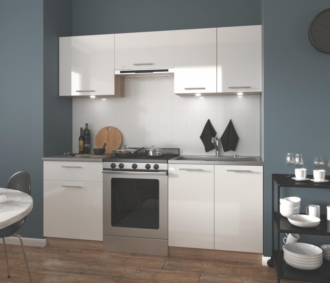 MARIJA 200 blokk konyha, korpusz: sonoma tölgy, front: fényes fehér