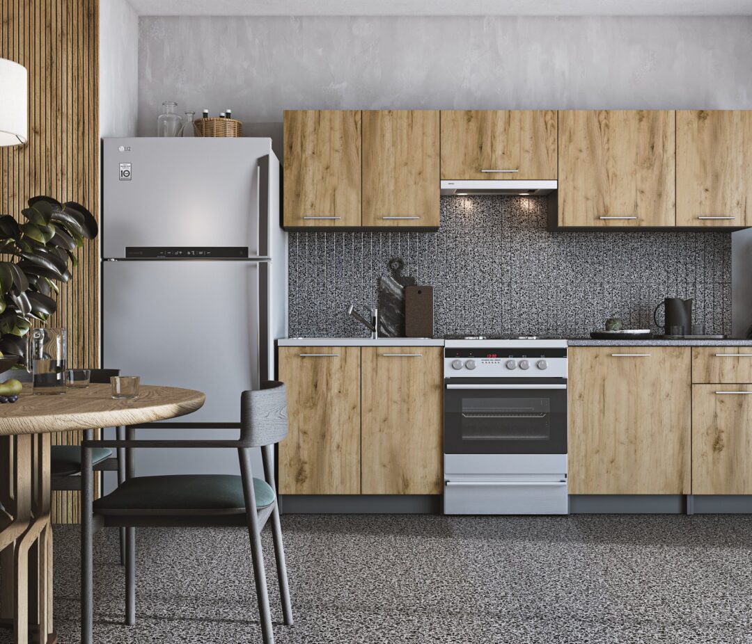 DARIA 240 blokk konyha, korpusz: antracit, front: craft tölgy