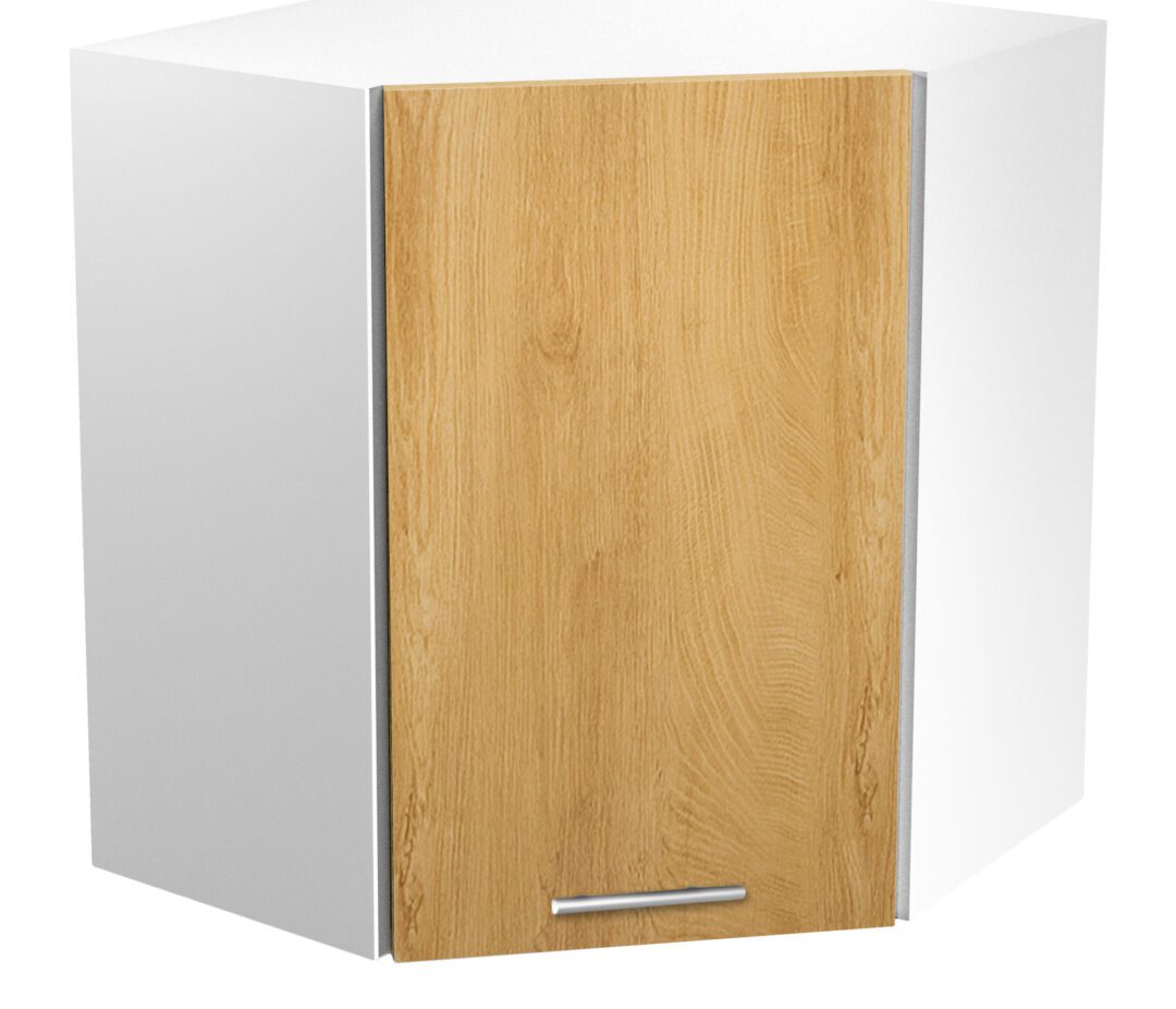 VENTO GN-60/72 sarok fali szekrény, szín: fehér/méz tölgy