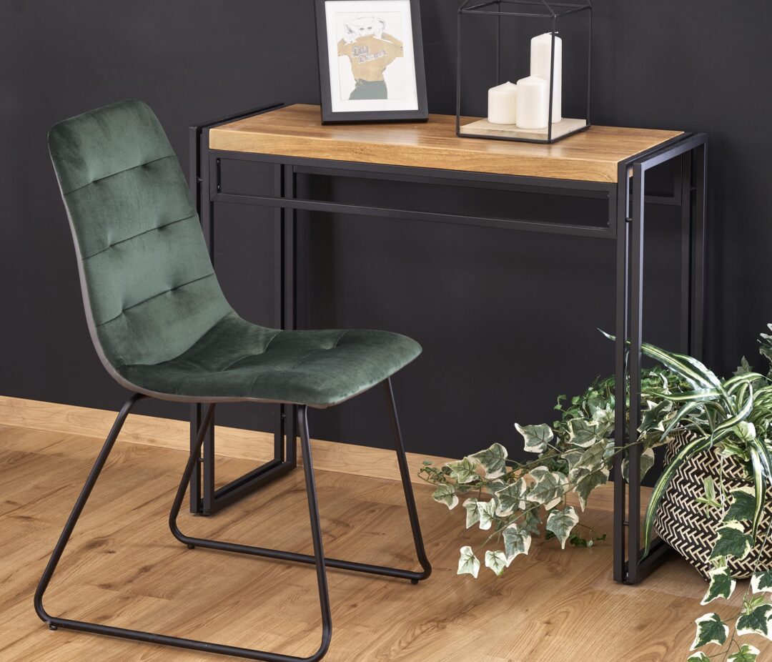 BOLIVAR KN-1 konzolasztal, szín: arany tölgy/fekete