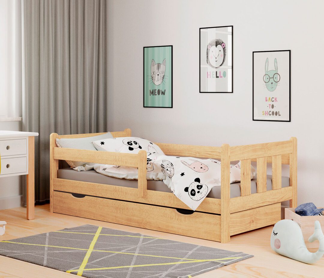 MARINELLA ágy, ágyneműtartóval, szín: fenyő