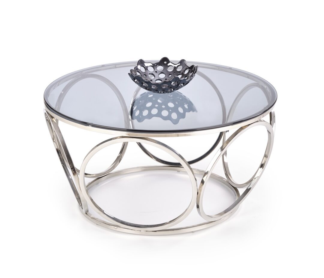 VENUS dohányzóasztal, szín: füstös üveg/króm