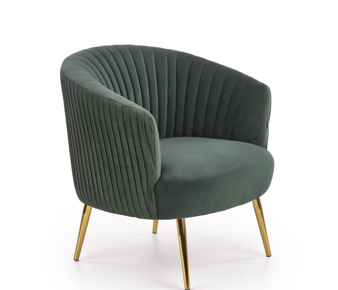 CROWN pihenőfotel, szín: sötétzöld/arany