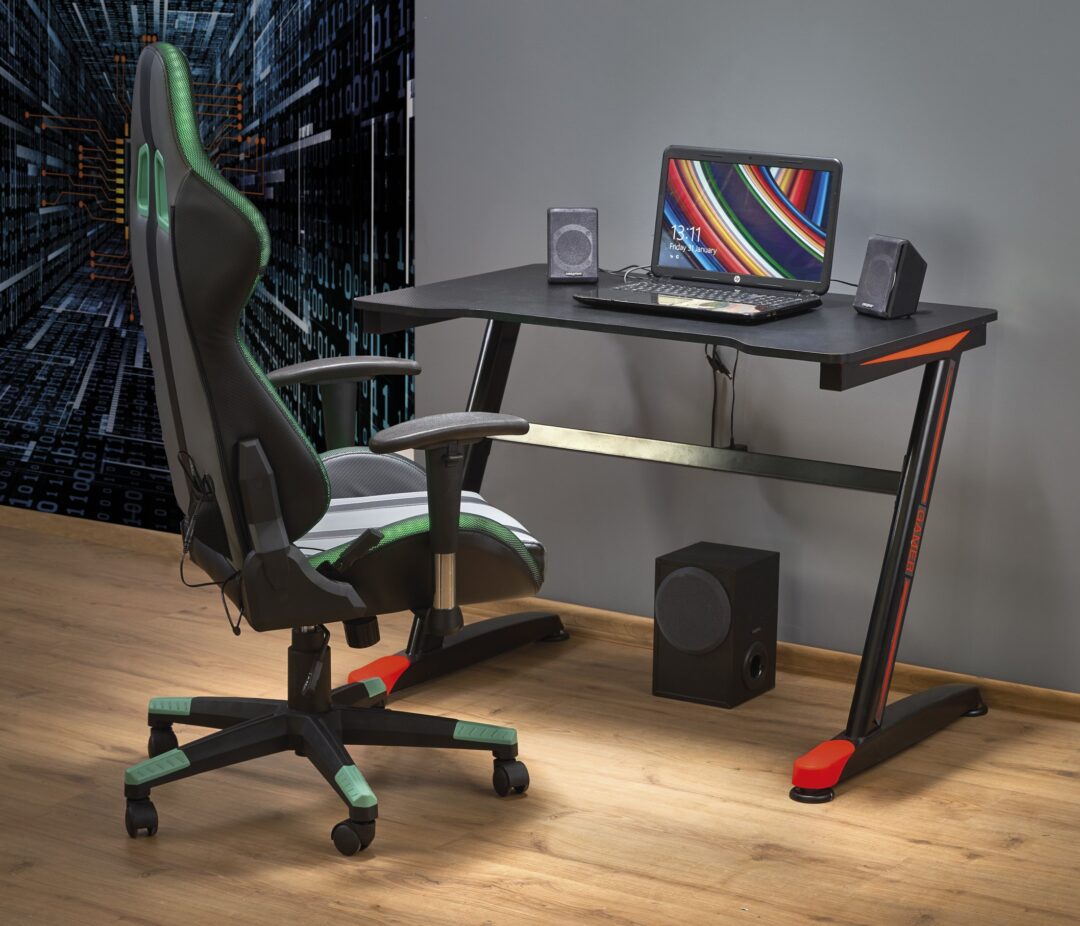 B40 gamer asztal, szín: fekete/piros