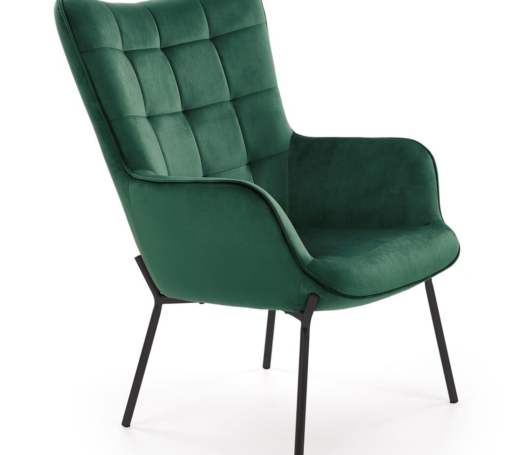 CASTEL pihenőfotel, szín: sötétzöld/fekete