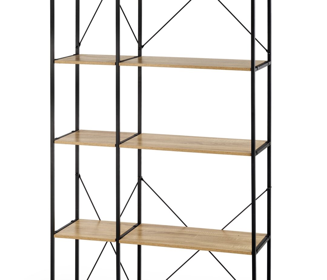 REG-19 polcos szekrény, szín: sonoma tölgy/fekete