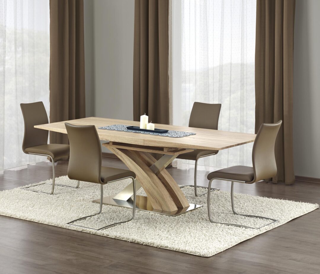 SANDOR bővíthető étkezőasztal, téglalap alakú, szín: sonoma tölgy