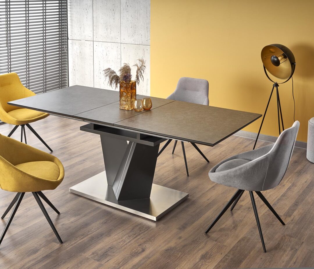 SALVADOR bővíthető étkezőasztal, téglalap alakú, szín: sötétszürke