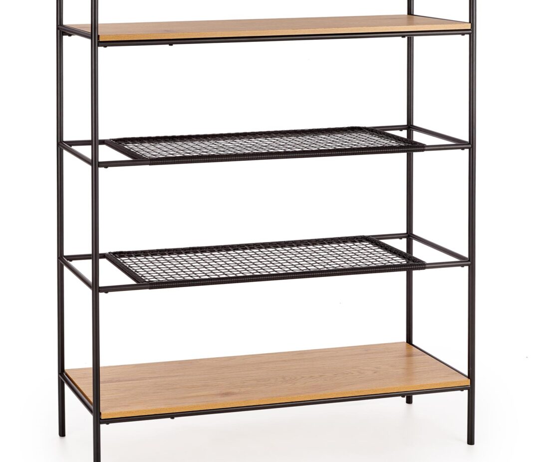 REG-21 polcos szekrény, szín: arany tölgy/fekete