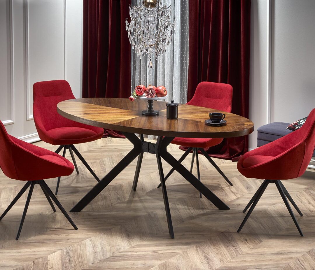 LOCARNO asztal, kerek, szín: dió/fekete