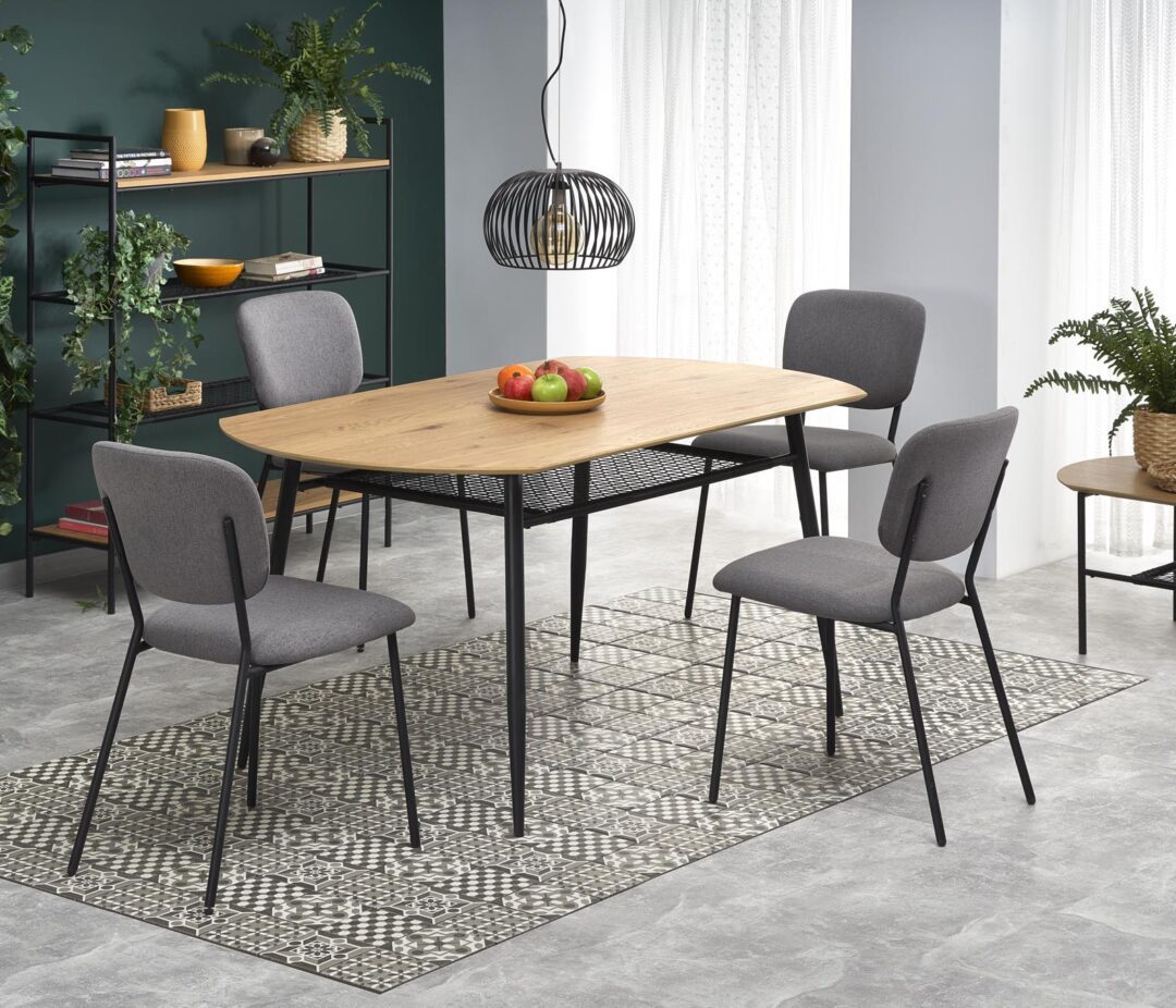 JACKSON asztal, ovális, szín: arany tölgy/fekete