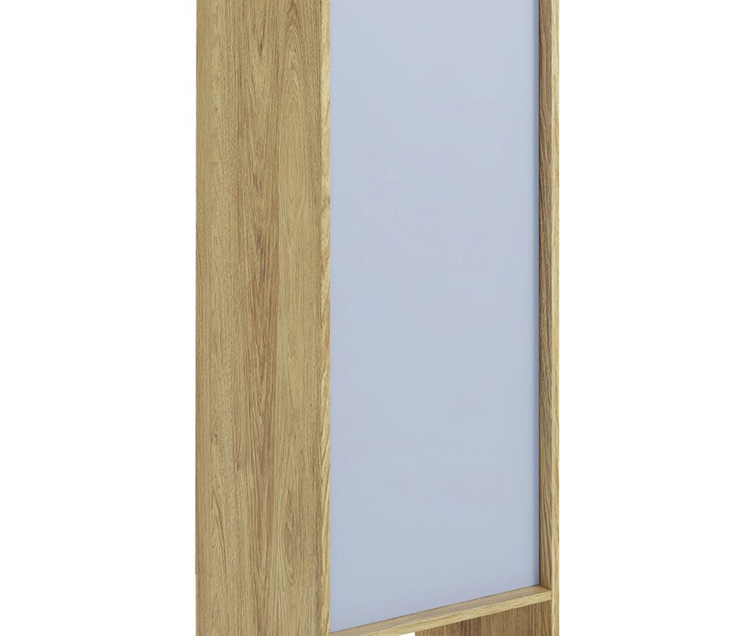 MOBIUS 1D polcos szekrény, szín: természetes hikori/világoskék