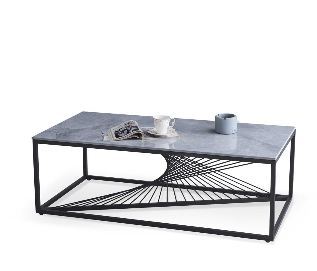 INFINITY 2 dohányzóasztal, szín: szürke márvány/fekete