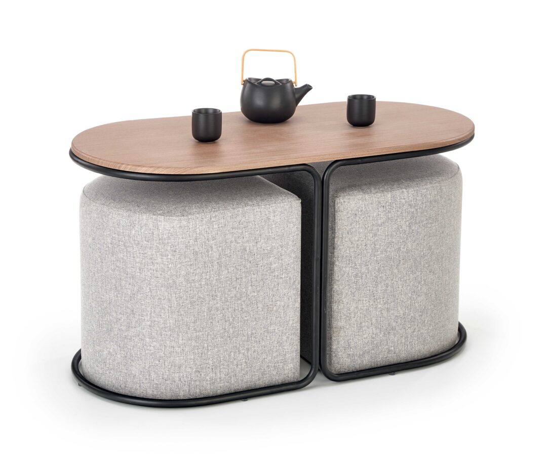 PAMPA dohányzóasztal, szín: dió/fekete