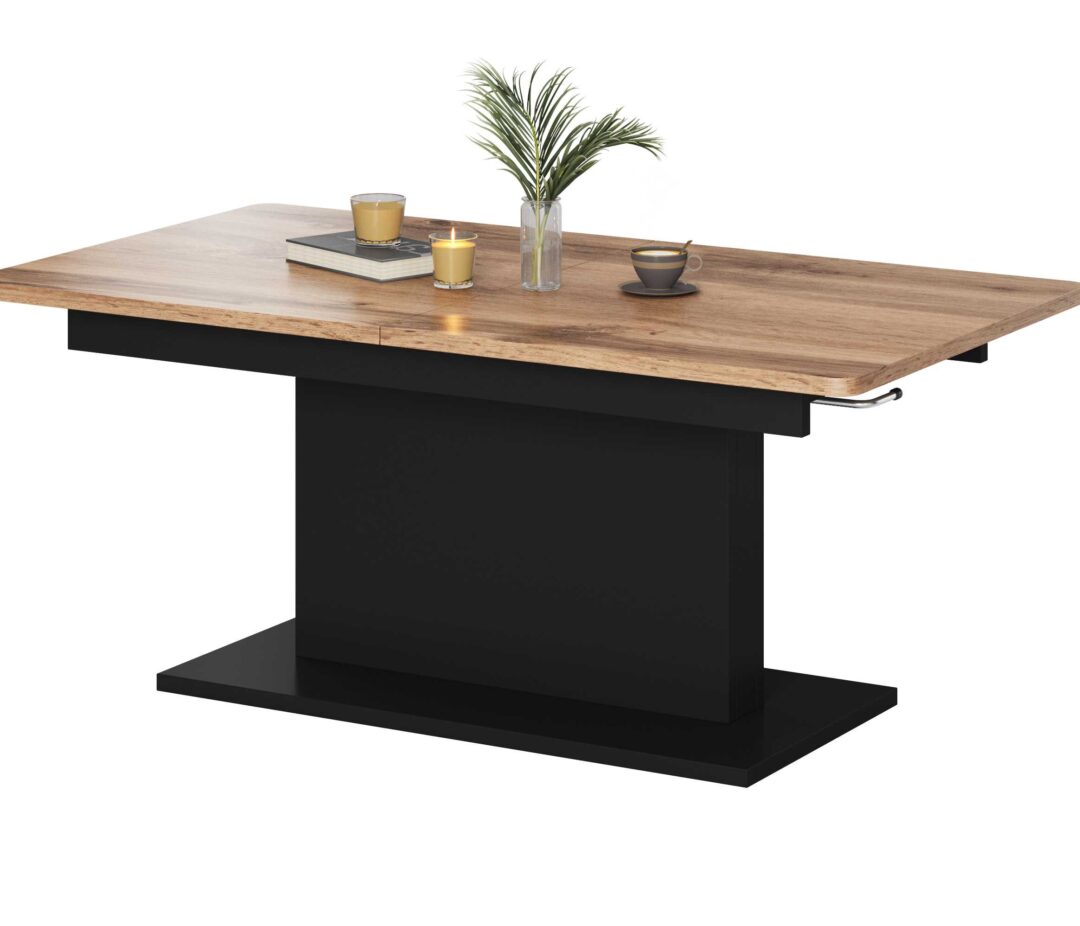 BUSETTI dohányzóasztal, szín: wotan tölgy/fekete