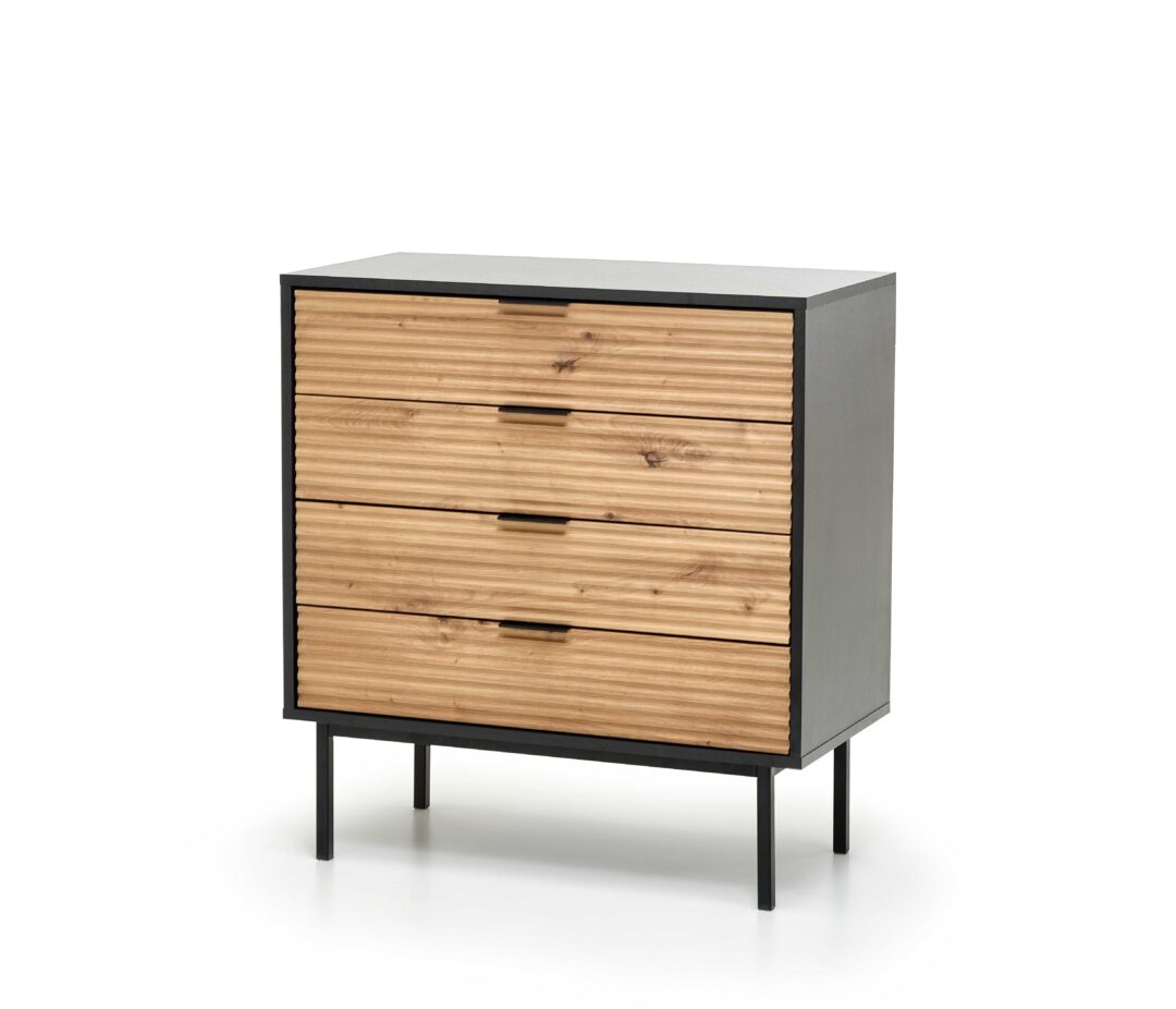 MURANO KM-2 komód, szín: artisan tölgy/fekete