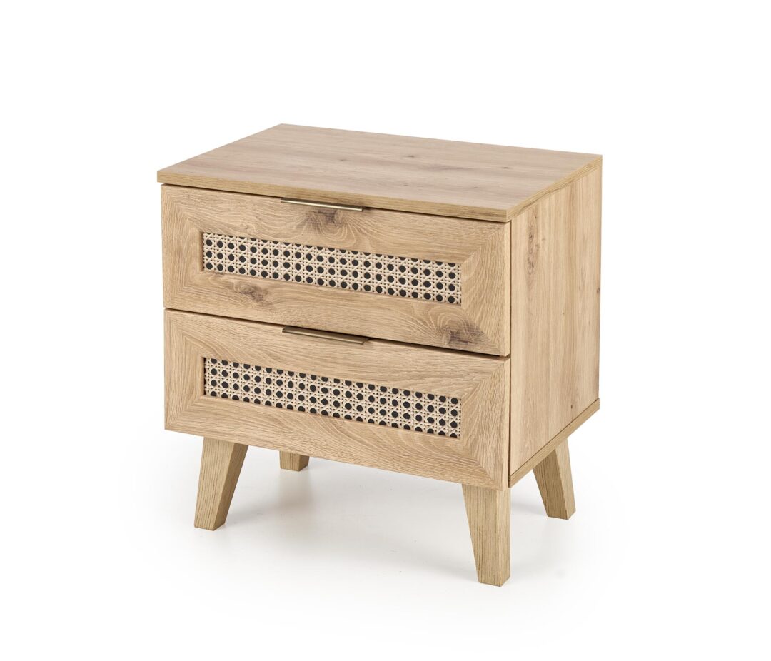 BORNEO SN-1 éjjeliszekrény, szín: fekete/artisan tölgy