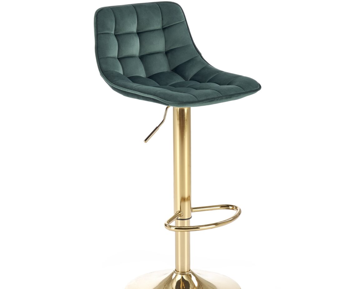 H120 bárszék, szín: sötétzöld/arany