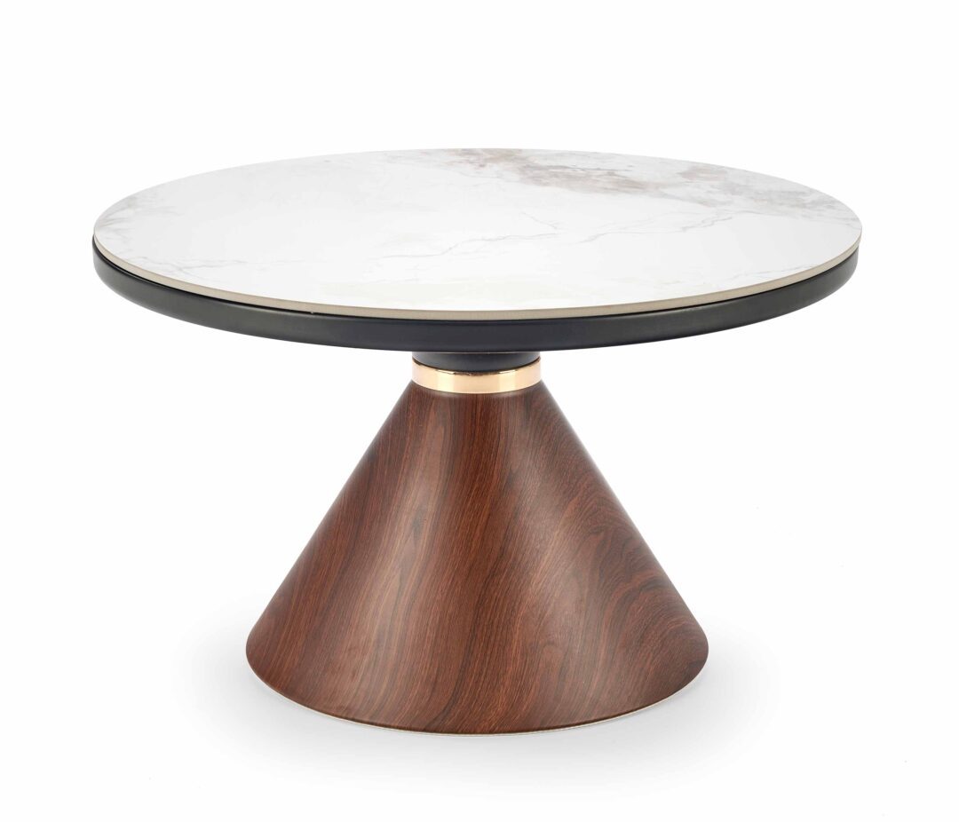 GENESIS dohányzóasztal, szín: fehér márvány/dió/arany