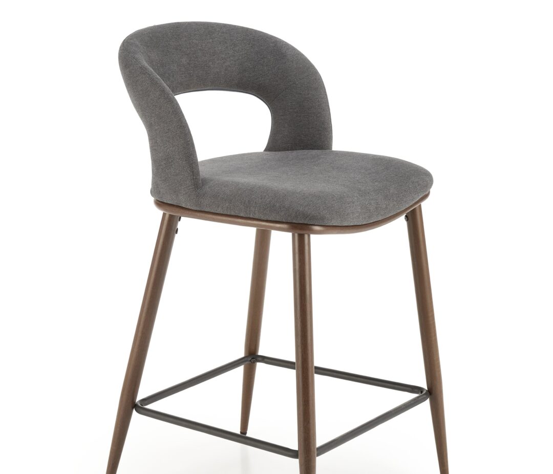 H114 bárszék, szín: szürke/dió