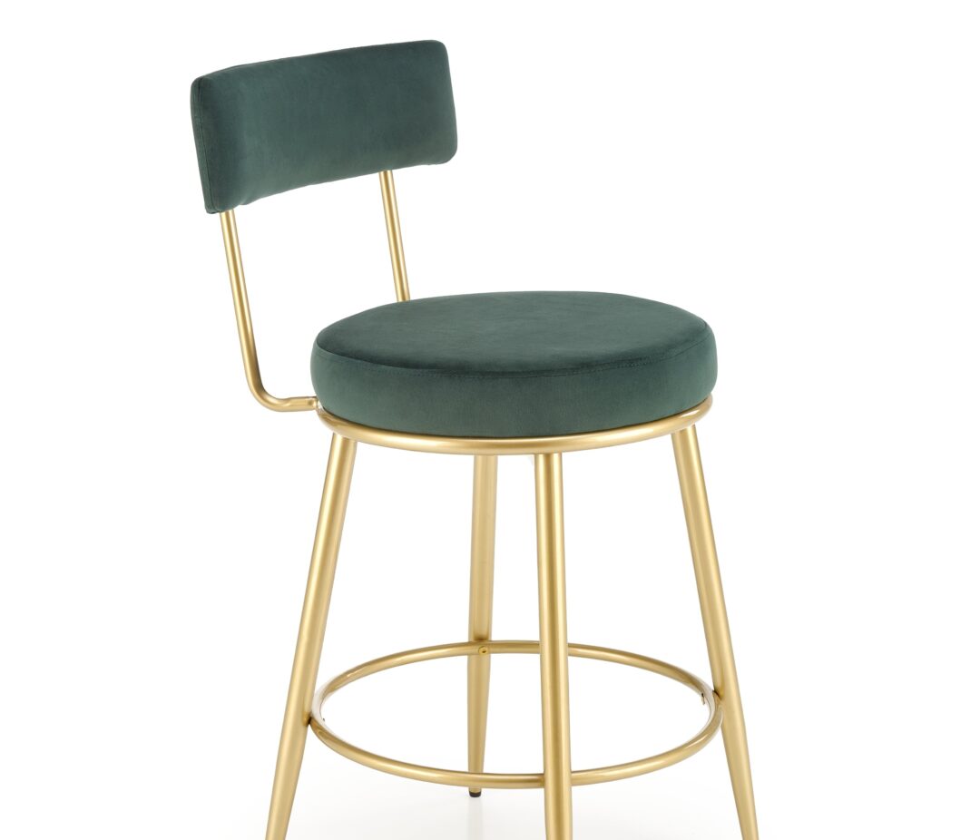 H115 bárszék, szín: sötétzöld/arany
