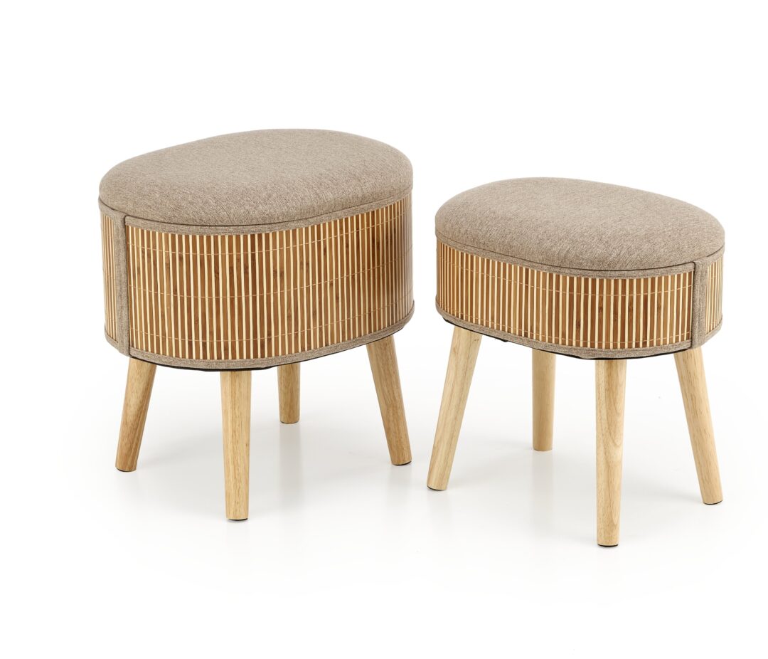 TICO puff szett tároló funkcióval, szín: bézs