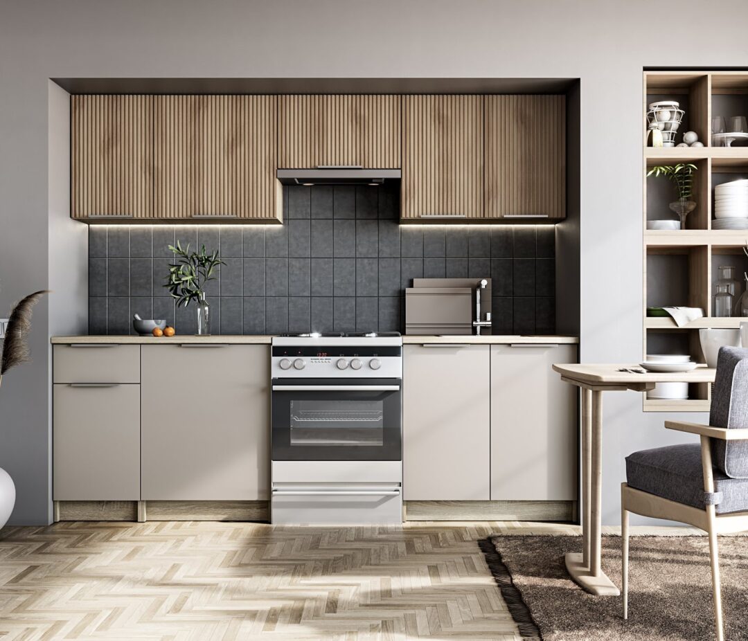 TATIANA 240 blokk konyha, korpusz: sonoma tölgy, front: kasmír/dió