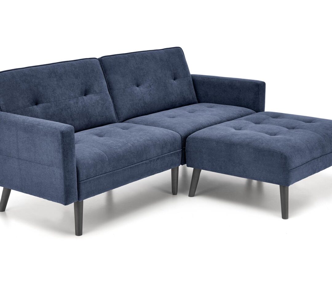 CORNELIUS ágyazható sarokkanapé ottománnal, szín: kék