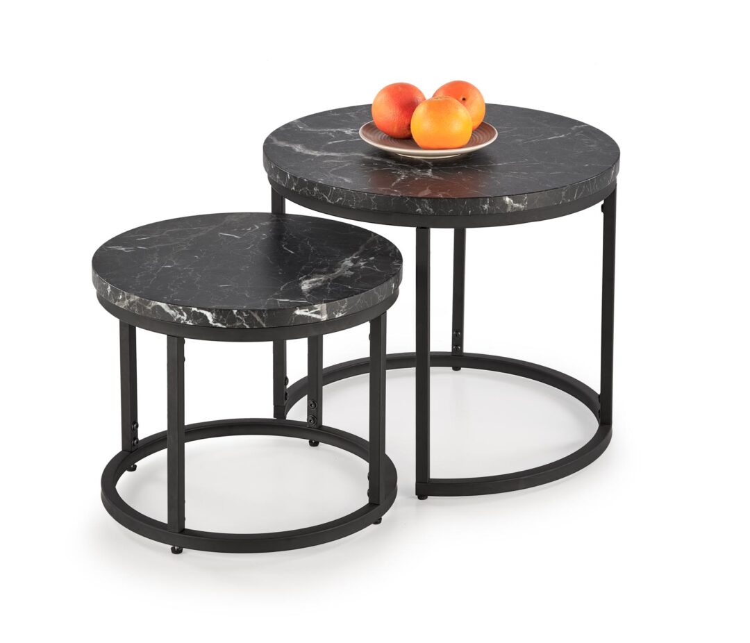 OREO dohányzóasztal, 2-es szett, szín: fekete márvány/fekete