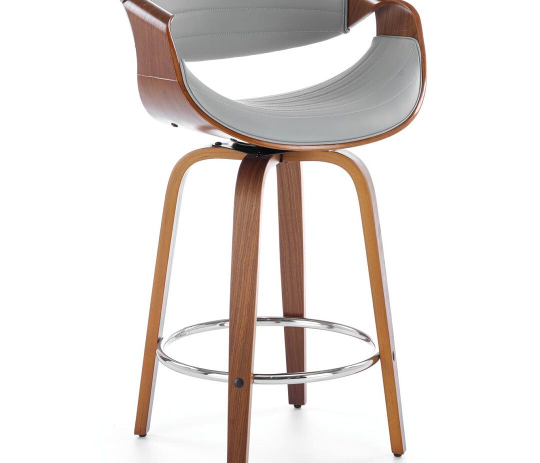 H123 bárszék, szín: szürke/dió