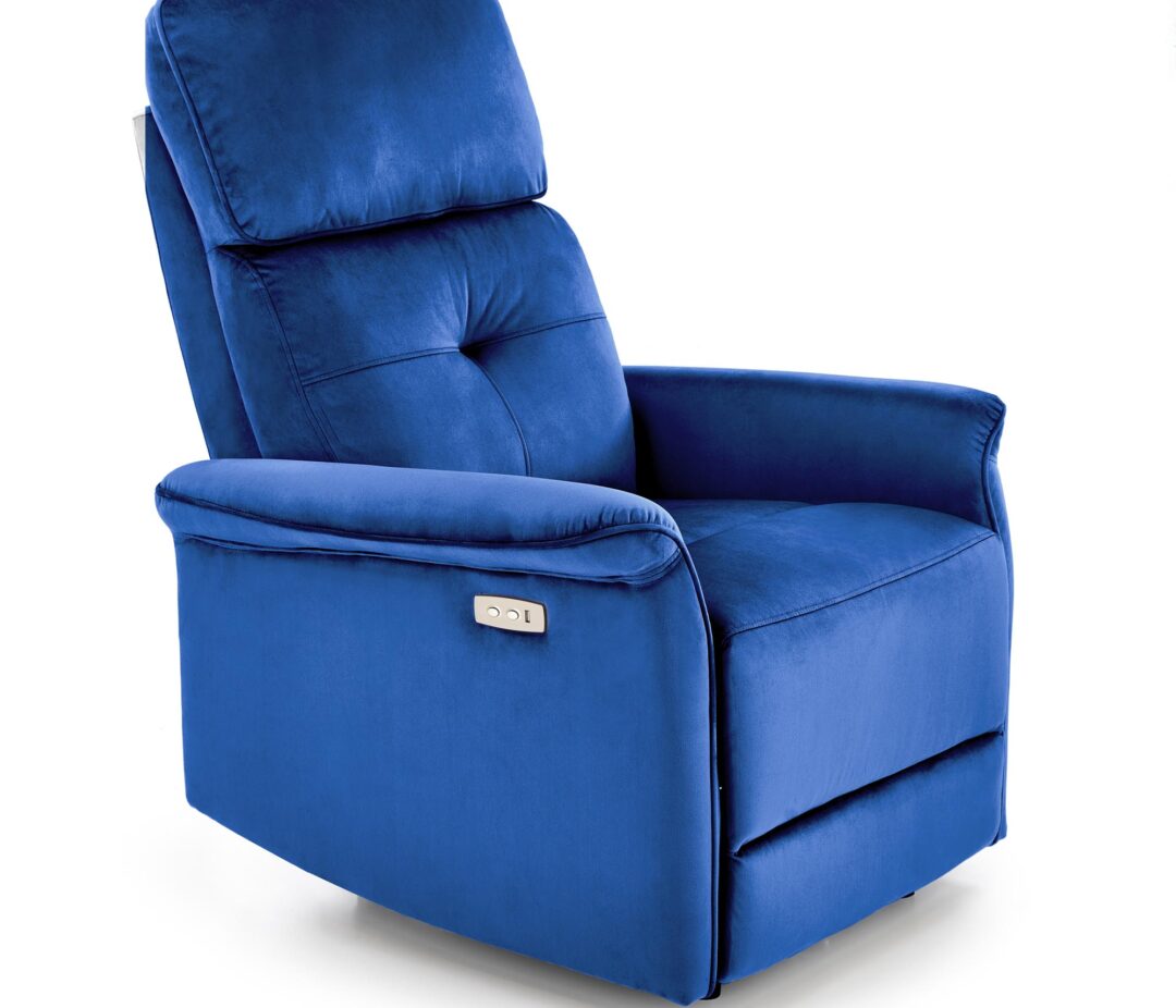SEMIR elektromos relax fotel, szín: sötétkék