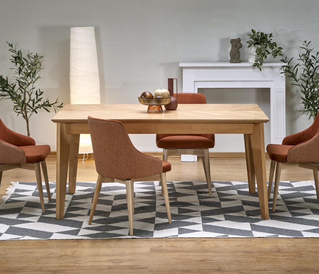 EDMONDO bővíthető étkezőasztal, téglalap alakú, szín: természetes tölgy