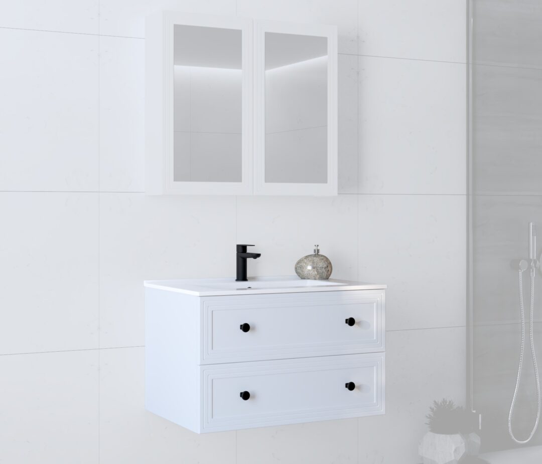 TORETO SU-80 mosdó alatti szekrény, szín: matt fehér