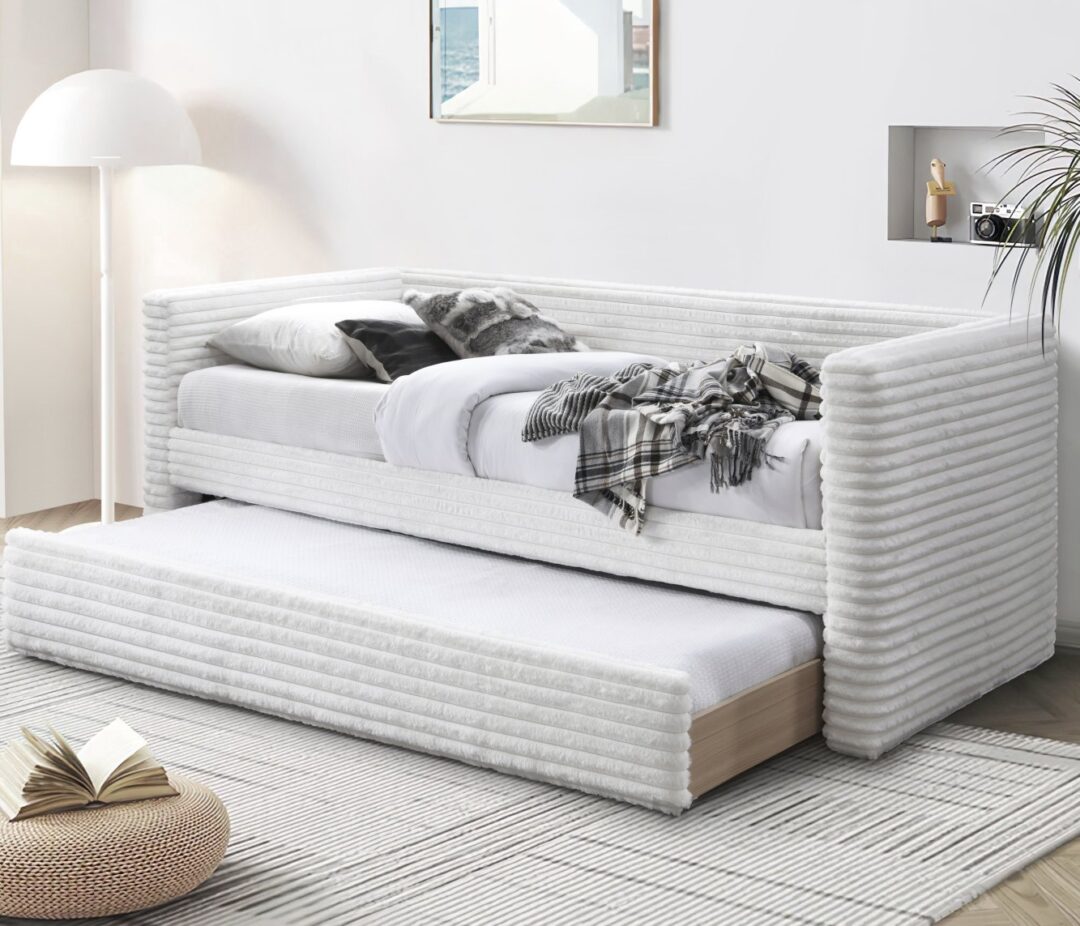 ALABAMA kihúzható vendégágy alsó matraccal, szín: krém