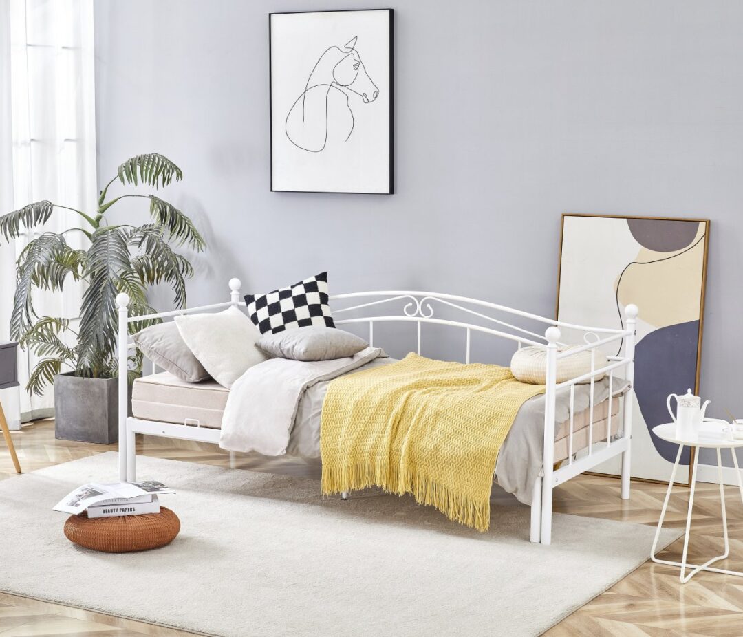 ARIZA kihúzható vendégágy pótmatraccal, szín: fehér