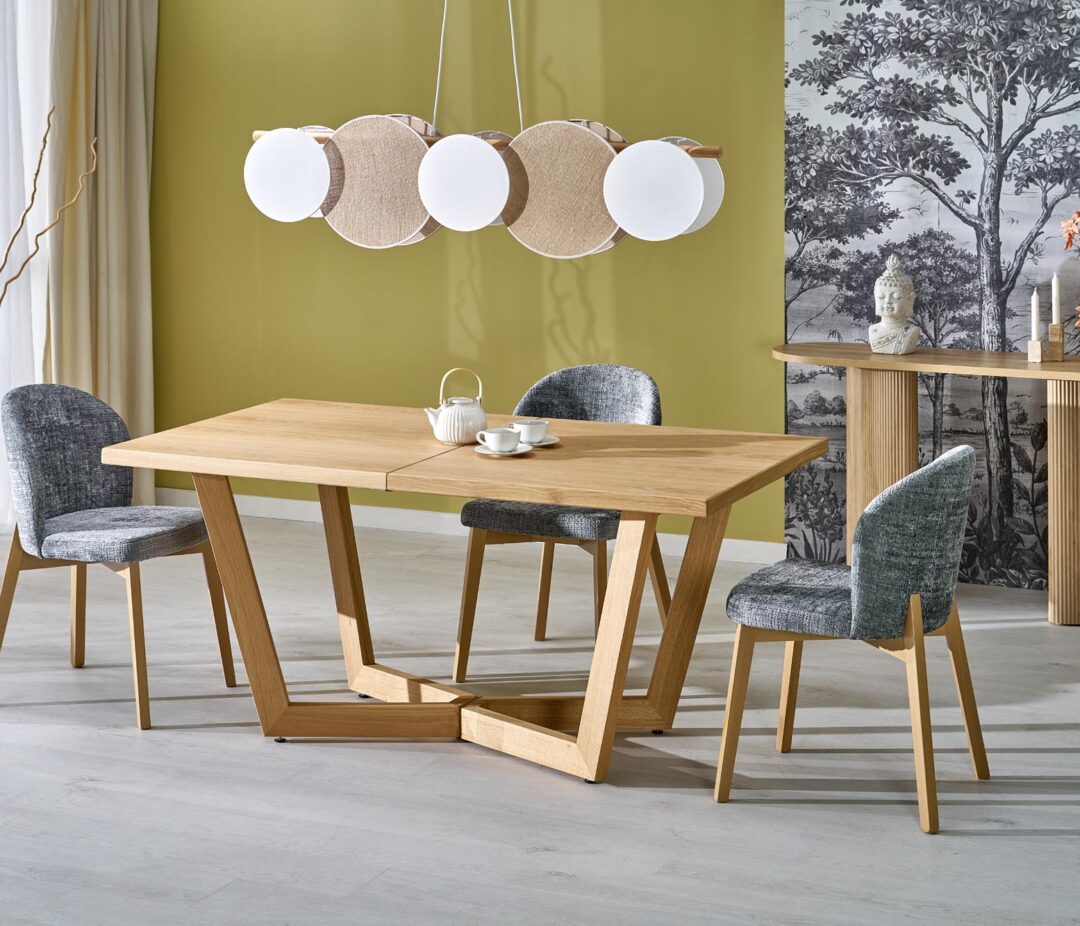 MASSIVE 3 bővíthető étkezőasztal, téglalap alakú, szín: natúr tölgy/natúr tölgy